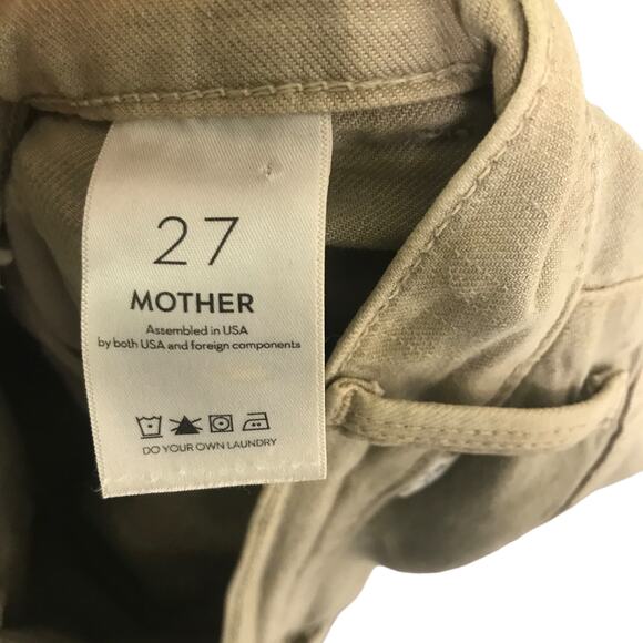 Mother Pants Womens Sz 27 Khaki The Wrapper Patch Springy Jogger High Waisted - Picture 2 of 8